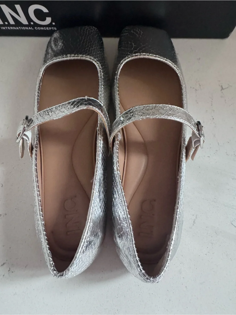 INC International Concepts Silver Women’s Mary Jane Flats